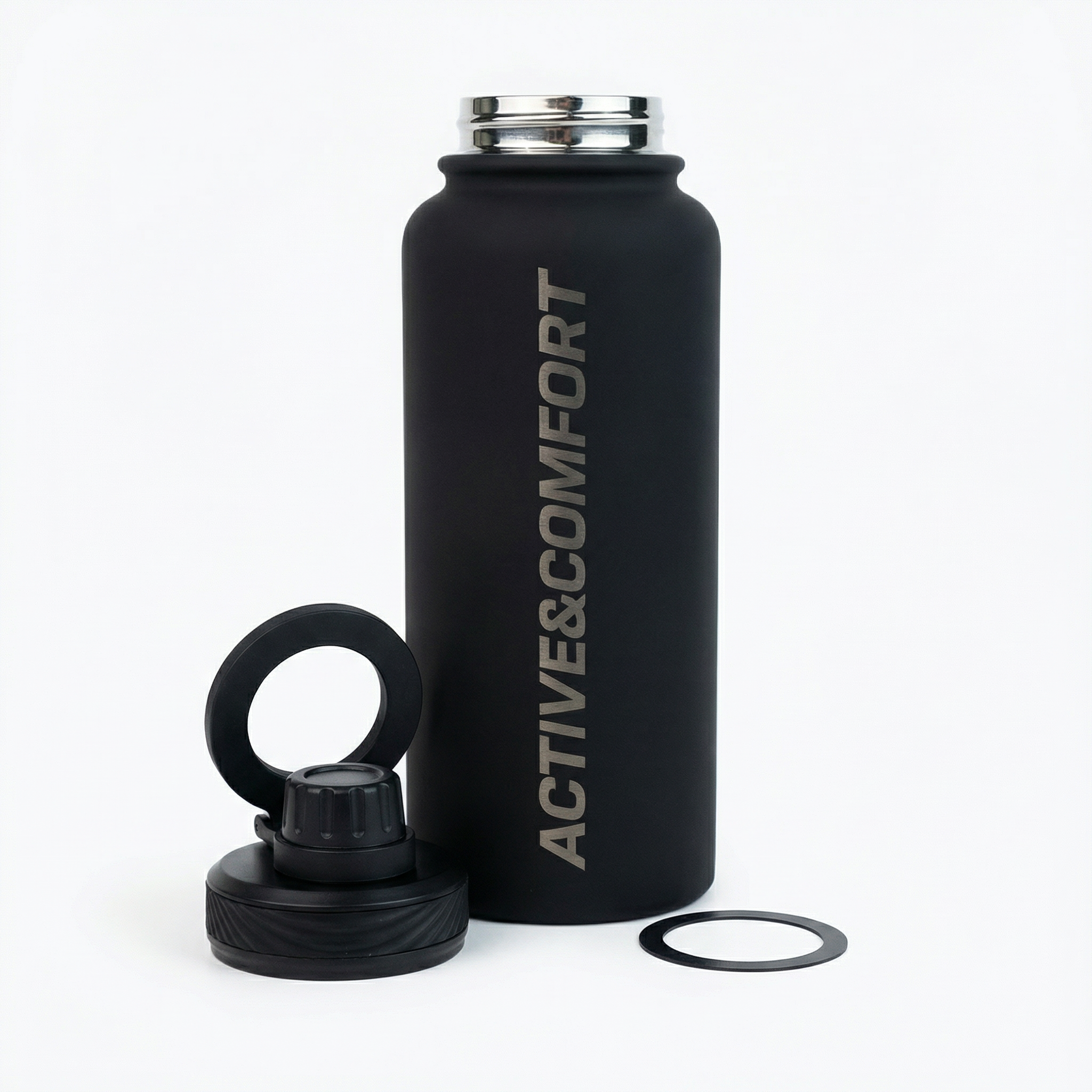 REFILL&REPEAT Drinkfles met Statief 946ml ZWART